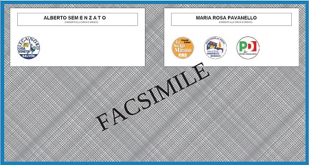 Facsimile della scheda elettorale per il ballottaggio